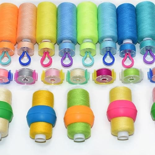 142Pcs Bobbin Thread Buddies Set Sewing Thread Spool Organizer Including 70Pcs Bobbin Holders Clips, 32Pcs Bobbin Thread Spool Huggers and 40Pcs Bobbin Clips Holder for Embroidery Quilting Sewing thumbnail 5