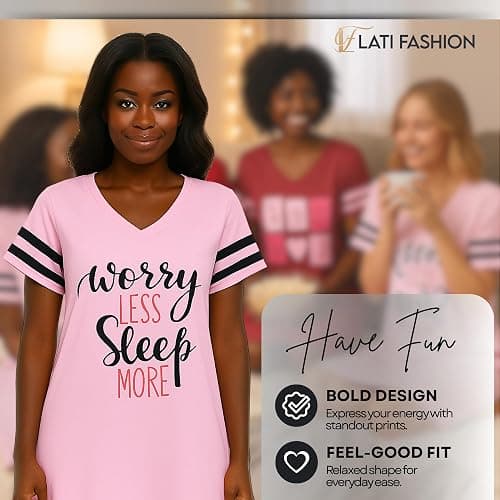 Lati Fashion 3 Pack Nightgowns For Women Soft Cotton Short Sleeve Sleepshirt Casual Sleepwear Nightdress Size S-3X thumbnail 7