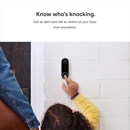 Google Nest Doorbell (Wired) - Formerly Nest Hello - Video Doorbell with 24/7 Streaming - Smart Doorbell Camera for Home with HDR Video, HD Talk and Listen, Night Vision, and Person Alerts thumbnail 3