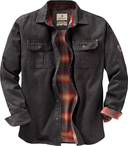 Legendary Whitetails Men's Flannel Lined Shirt Jacket Waxed Cotton Water Resistant - Image 1
