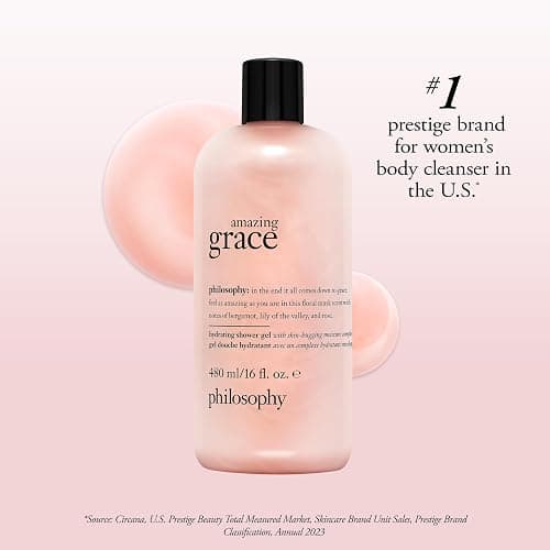 philosophy amazing grace hydrating bath & shower gels - efficiently cleanses, soothes & comforts dry skin - vegan formula thumbnail 2