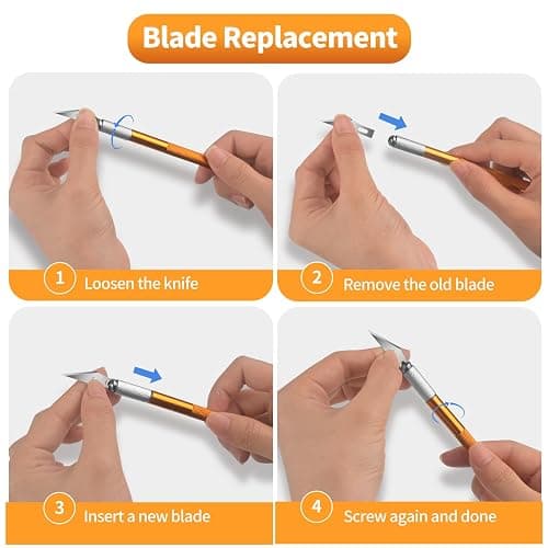 Viemior 4PCS Exacto Knife, Hobby Knife Craft Knifes with 40PCS Spare Exacto Knife Blades(#11), Profession Exacto Knives Precision Knife for Crafting, Arts, Modeling, Scrapbooking, Stencil thumbnail 6