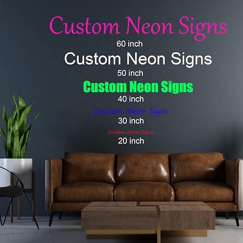 Custom Neon Signs,Personalized Neon Signs for wall decor, large Custom Led Neon Sign Business Logo for Bedroom Birthday Wedding Party Bar Home Decor (Optional 3 Lines 10" to 60") thumbnail 9