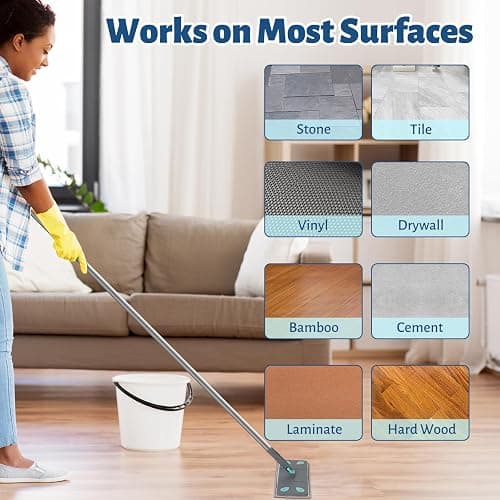 3-in-1 Detachable Broom and Mop Set Combo for House Cleaning, Collapsible Broom and Mop for RV Camping, Home, Dorm, Extension Pole, Window Squeegee, Grey thumbnail 4
