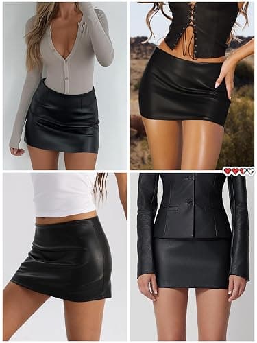Danysu Stretchy Mini Skorts Low Waist Skirt with Shorts Side Slit Skirts | Low Rise, Mini Length, Soft Stretchy Fabric, Built-in Shorts, Daily, Sports, Basic, Going Out, Y2K Concert Outfits thumbnail 2