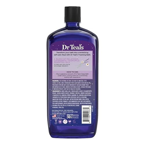 Dr Teal's Foaming Bath with Pure Epsom Salt, Melatonin Sleep Soak with Essential Oil Blend, 34 fl oz (Pack of 4) thumbnail 11