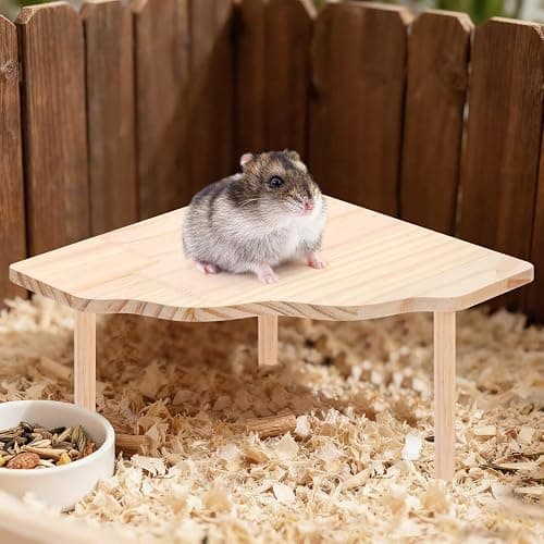 3BAO 2-Piece Set Hamster Play Wooden Platform for Dwarf Syrian Hamsters Gerbils Mice Degus or Other Small Pets thumbnail 7