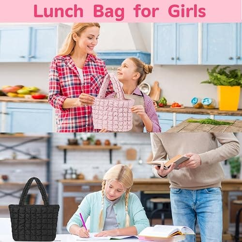 CAMTOP Lunch Box for Women Girls Insulated Cute Lunch Tote Bag Lunchbox Cooler Bag for Work Travel Picnic (Pink) thumbnail 2