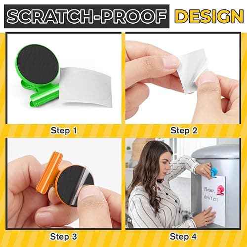 Junarter 40 Pack Magnetic Clips Heavy Duty, Colorful Magnet Clips for Fridge, Refrigerator Magnets, Strong Magnetic Clip, Scratch Free Magnets with Clip for Whiteboard, Refrigerator, Locker thumbnail 4