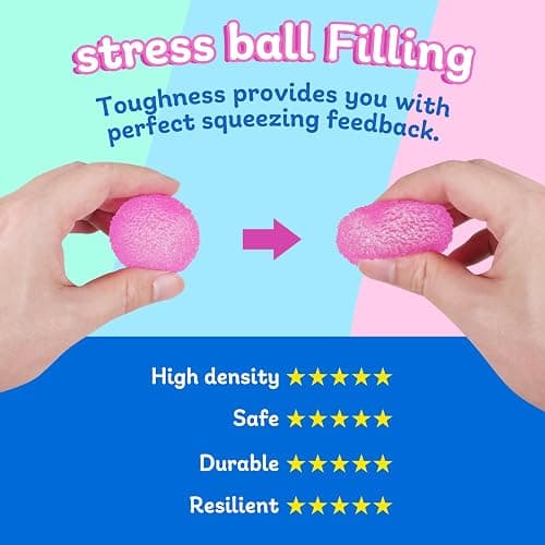 3pcs 1.45 Textured Stress Balls - Silky Soft Memory Gel - Squeeze Balls Fidget Balls for Anxiety Stress Relief Warm Series - Squishy Fidget Toy for Kids and Adults - Pack of 3 thumbnail 4