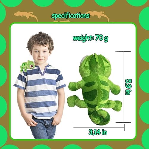 Lizard Plush Shoulder Magnet Stuffed Animal Toys | chameleon plush toy Cute Plushies Present for Boys Girls Kids Fans thumbnail 2
