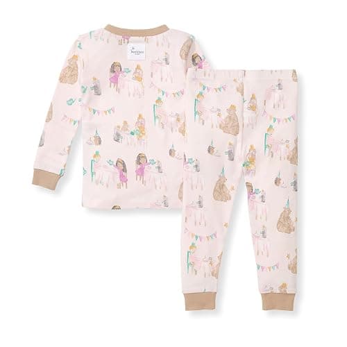 Burt's Bees Baby Girls' 2-Piece Long Sleeve Tee and Pants Organic Cotton Pajama Set thumbnail 2