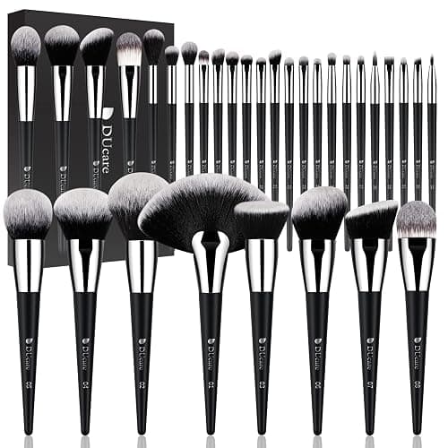 DUcare Makeup Brushes Professional 32Pcs Make up Brushes Set Premium Christmas Gift Synthetic Kabuki Foundation Blending Brush Face Powder Blush Concealers Eye Shadows - 32Pcs - Image 1