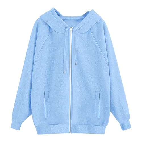 Betadog Womens Zip Up Hoodies Long Sleeve Oversized Sweatshirts Fleece Y2K Jacket Pockets 2025 Fall Outfits Fashion Clothes thumbnail 4