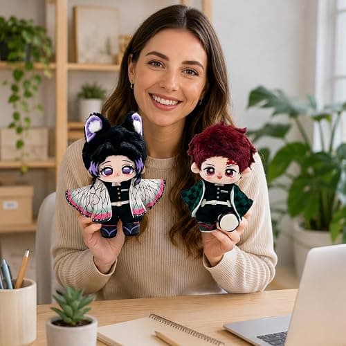 Demon Soft Anime Figure Cute Cotton Plush Doll Slayer Muichiro Decor | Anime Character Themed Collectible Gift for Anime Fans,Tanjiro Ornament,Soft Skin-Friendly Fabric,Tight Embroidery No Shoes thumbnail 5