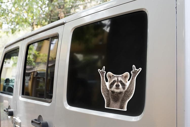 Rocking Raccoon Sticker, Funny Raccoon Cute Car Decal 5.5-Inches Decal Car Laptop Wall Window Bumper Sticker AWPS109 thumbnail 2