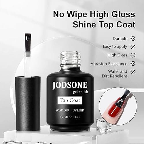 JODSONE 15ML Base Coat Top Coat and Builder Gel 3 PCS Gel Polish for Salon and Home Use thumbnail 4