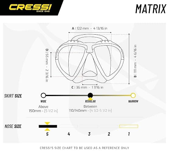 Cressi Matrix Adult Scuba Diving, Snorkeling, and Freediving Masks- Matrix: Made in Italy thumbnail 5