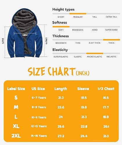 GEEK LIGHTING Boys Sherpa Lined Hoodie Kids Fleece Sweatshirt Full Zip Hooded Jacket thumbnail 6