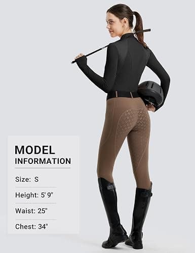 FitsT4 Sports Womens Equestrian Shirts Thumbholes Long Sleeve Horse Riding Shirts Quick Dry UPF50+ Riding Top Half Zip thumbnail 6