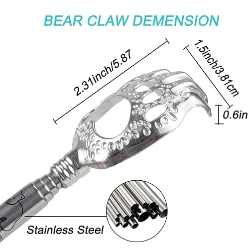 Back Scratcher, WOVTE Telescopic Stainless Steel Back Scratcher for Adults, Stocking Fillers for Men Women Gifts for Men Dad Husband, Mothers Day Fathers Day Birthday Gifts Easter Gifts for Him thumbnail 4