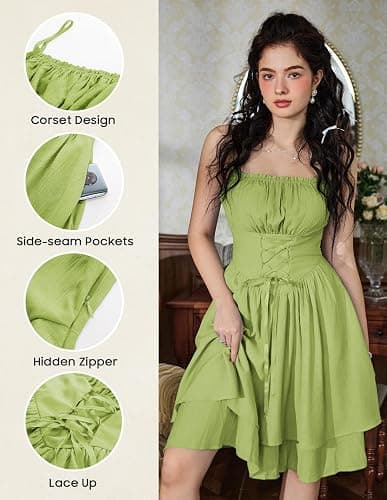 Scarlet Darkness Corset Mini Dress for Women Teens Fairy Chiffon Sundress Graduation Dresses thumbnail 4