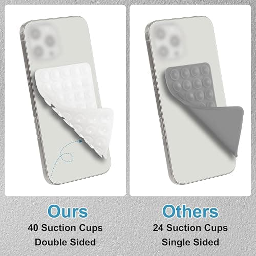 PATIKIL 2 Pack Suction Phone Case, Back of Phone Suction Grip Suction Cup Phone Case Silicone Double Sided Mount Strong Grip Holder for Phone Case Videos, White thumbnail 2