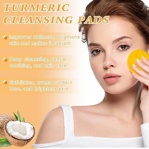 4Pcs Turmeric Wash and Care Three Piece Set, Turmeric Trio: Facial Wash, Cleansing Mousse & Soap for Skin Care, Turmeric Cleansing Exfoliating Pads, Turmeric Face Wash for Face & Body thumbnail 5