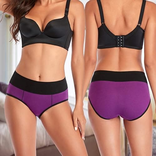 Eiggam Underwear for Women Cotton High Waist Panties Full Coverage Briefs Soft Strech Ladies Breathable Panties-Multi Pack thumbnail 2