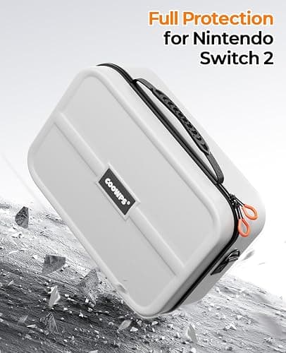 COOWPS for Nintendo Switch 2 Case, 4Pcs Thumb Grips, Protection Travel Case | 20 Game Slots, Hard Shell Full Protection, Portable Travel-Friendly, Water-Resistant, for Dock & Pro Controller Accessories thumbnail 3