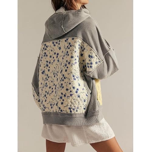 JINZIYINZI Hoodies for Teen Girls Long Sleeve Flower Hibiscus Graphic Print Pullover Sweatshirt Cute Floral Oversized Hoodie thumbnail 5