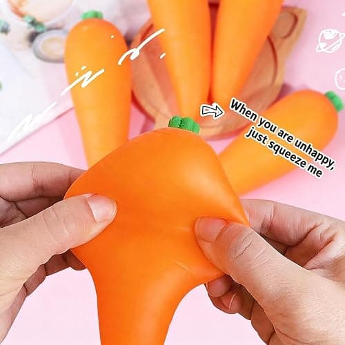 Carrot Squishies Stress Relief Toy – Slow Rising Squeeze Carrot Fidget Ball, Realistic Vegetable Fidget Toy for Adults, Portable Anxiety Relief Tool & Cute Desk Decor (1pc) thumbnail 5