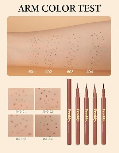 Erinde 2PCS Freckle Pen, Faux Freckle Stamp Waterproof, Fake Face Freckles Stain Makeup, Long Lasting Quick Dry Freckle Maker, Natural Lifelike Soft Dot Freck Pen, 02 Natural Coffee thumbnail 3