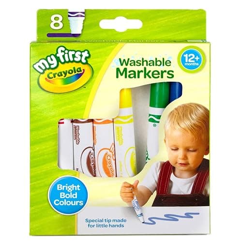 CRAYOLA MyFirst Washable Markers - Assorted Colours (Pack of 8) | Easy-Grip Markers Ideal for Toddlers Hands | Ideal for Kids Aged 12+ Months thumbnail 2