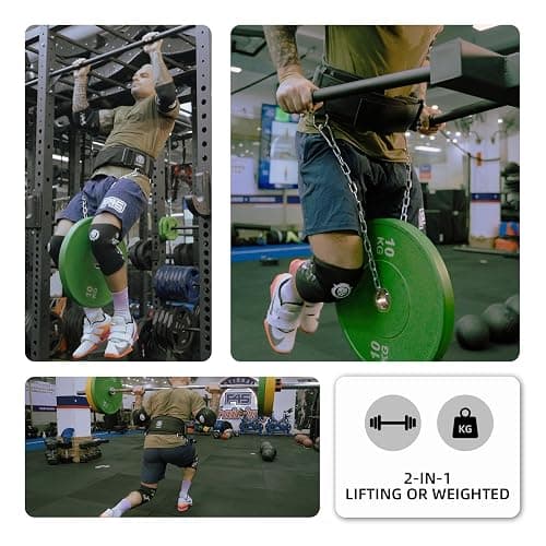 2-in-1 Weightlifting Belt & Dip Belt with Chain for Added Weight Training,Weightlifting, Squats, Deadlifts,Powerlifting for Men & Women thumbnail 5