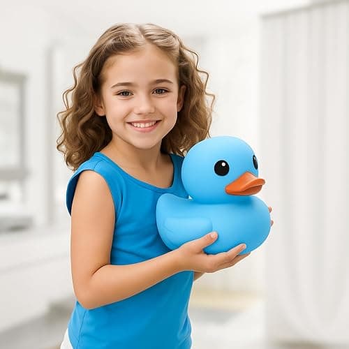 Jumbo Rubber Duck Bath Toy - 8" Giant Ducks Big Duckie Baby Shower Birthday Party Favors (Blue) thumbnail 2