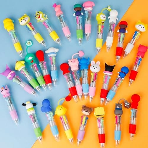 BVAROLYTH 30Pcs Mini Multicolor Pens in One 4-in-1 Cute Pens Bulk for Kids, Ballpoint Pen for Birthdays and Children's Parties, Fun Gifts Assorted Ink Kawaii Pen thumbnail 5