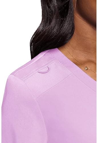 Med Couture Women's V-Neck Scrub Top, Modern Fit Tuck-in Top with Stretchy Rib-Knit Shoulders and Chest Pocket - MC7448 thumbnail 4