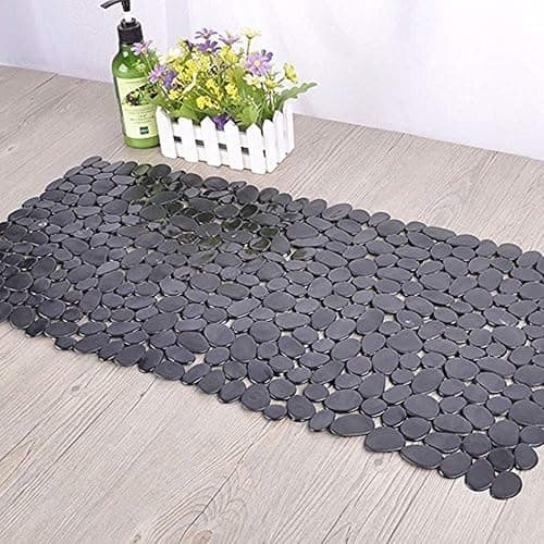 SONGZIMING Non-Slip Pebble Bathtub Mat Black 16 W x 35 L Inches (for Smooth/Non-Textured Tubs Only) Safe Shower Mat with Drain Holes, Suction Cups for Bathroom thumbnail 2