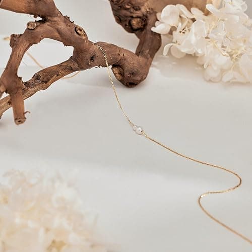 Treasure Bender Gold Pearl Necklaces for Women Trendy 14k Gold Plated Dainty Necklace Simple Pearl Drop Single Charm Pendant Necklace Women's Jewelry Best Friend Birthday Gifts Gold Jewelry for Women thumbnail 9