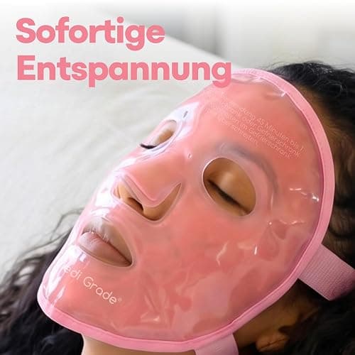 Medi Grade Face Ice Pack and Cooling Eye Mask Set, ChillGel Gel Mask, Pink | Ice face mask and gel eye mask for puffy eyes and dark circles, cooling self care with storage bag thumbnail 9