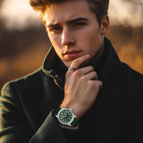 OXFANITE Men’s Watch Military Style Sporty Easy to Read Waterproof with Silicone Band Full Numerals Dial Analog Quartz Watches for Men thumbnail 7