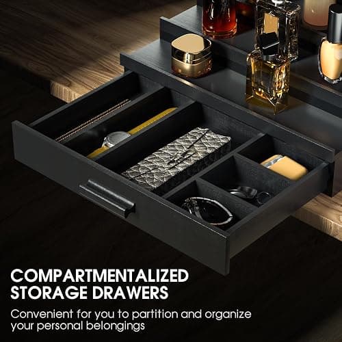 Sephyroth Cologne Organizer for Men 4 Tier of Elevated Cologne Display Shelf with Drawer Storage Perfume Organization and Storage Display Risers,Great Gift for Man(4Tier-Black) thumbnail 3
