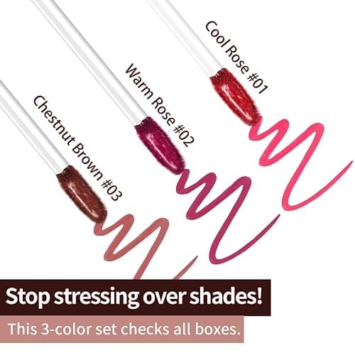 JUNECODE 3Pcs Lip Stain Peel Off Set, Peel Off lip Liner Stain Long Lasting Waterproof, Matte Lip Tattoo Tint Transfer Proof, Highly Pigmented Color Lip Makeup(#01+02+03) thumbnail 3