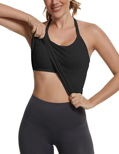 MathCat Seamless Workout Tank Tops with Built in Bra,Racerback Athletic Tank Tops Ribbed Soft Yoga Shirts - Image 1
