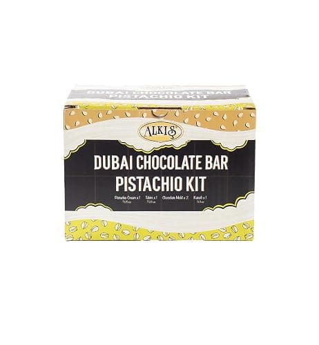 Alkis Dubai Chocolate Bar Pistachio Kit (Does Not Contain Chocolate) Bundle with 4 items : Pistachio Cream, Kataifi, Tahini, Silicone Chocolate Bar Molds (Makes 4 Bars) thumbnail 2