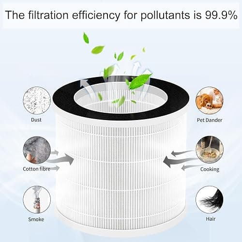 Can-Meageren H13 Replacement Filter Compatible with Hathaspace Hse200 Air Purifier, High-Efficiency Filter Filtration Odor, Dust Smoke, Pollen, 2-Pack thumbnail 5