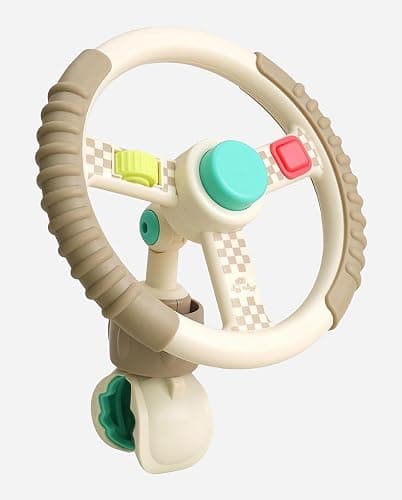 Itzy Ritzy Bitzy Driver Stroller Toy, Steering Wheel Toy with Fidget Play | Keeps Babies Engaged On the Go with Spinning Wheel, 3 Fidget Elements & Secure Clip for Strollers, Wagons & Shopping Carts thumbnail 9