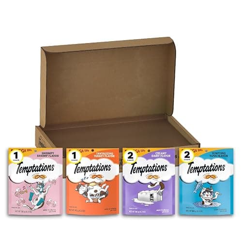 Temptations Classic Crunchy and Soft Cat Treats Variety Pack, 6.3 oz. Pouches (Pack of 6) - Image 1