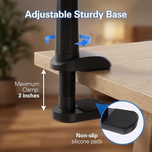 MAGIPEA Gooseneck Phone Holder for Bed, Flexible Overhead Cell Phone Mount for Desk Headboard Table, Hands-Free Viewing Clamp Stand, Gift for iPhone 17 16 15 Pro Max and 3.5-7" Devices thumbnail 4